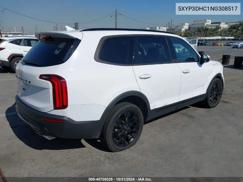 2022 Kia Telluride Ex VIN: 5XYP3DHC1NG308517 Lot: 40705029