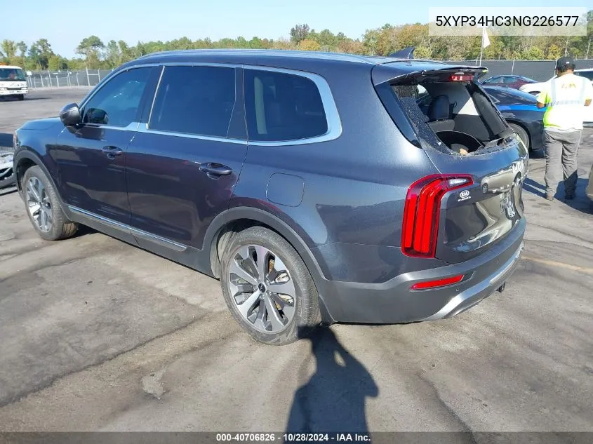 2022 Kia Telluride Ex VIN: 5XYP34HC3NG226577 Lot: 40706826