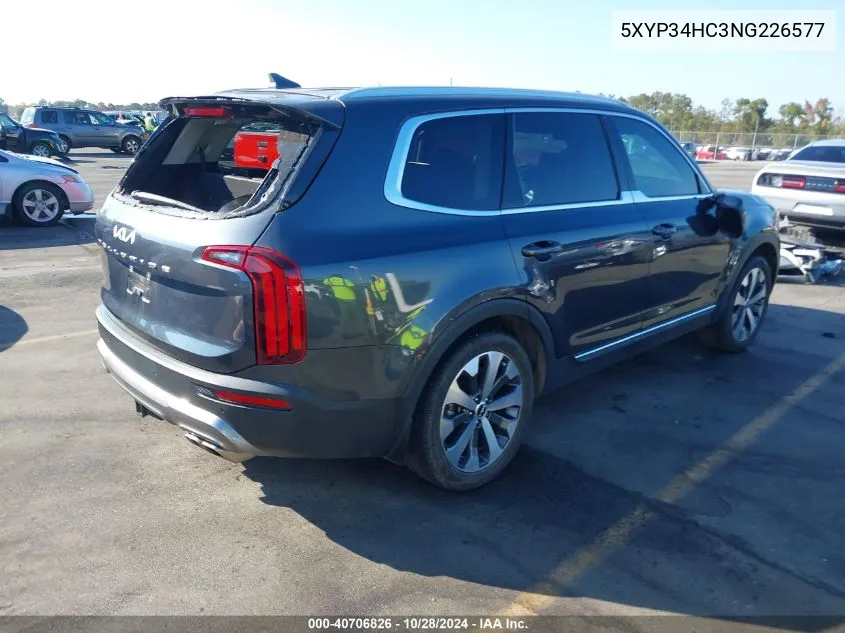 2022 Kia Telluride Ex VIN: 5XYP34HC3NG226577 Lot: 40706826