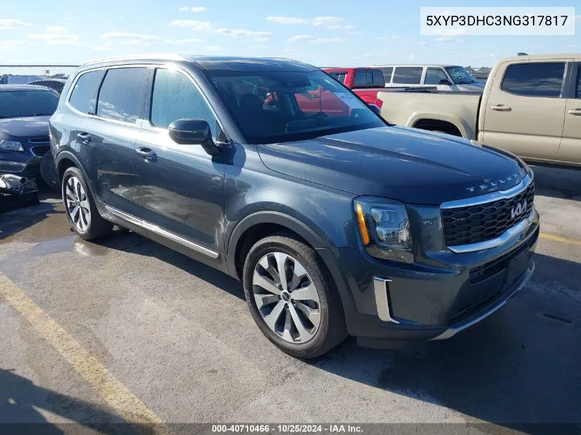 2022 Kia Telluride Ex VIN: 5XYP3DHC3NG317817 Lot: 40710466