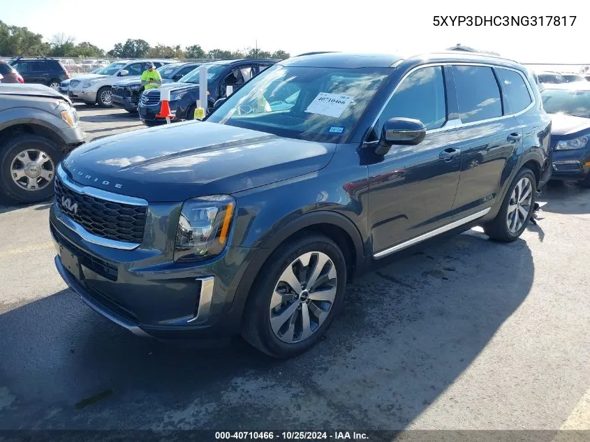 2022 Kia Telluride Ex VIN: 5XYP3DHC3NG317817 Lot: 40710466