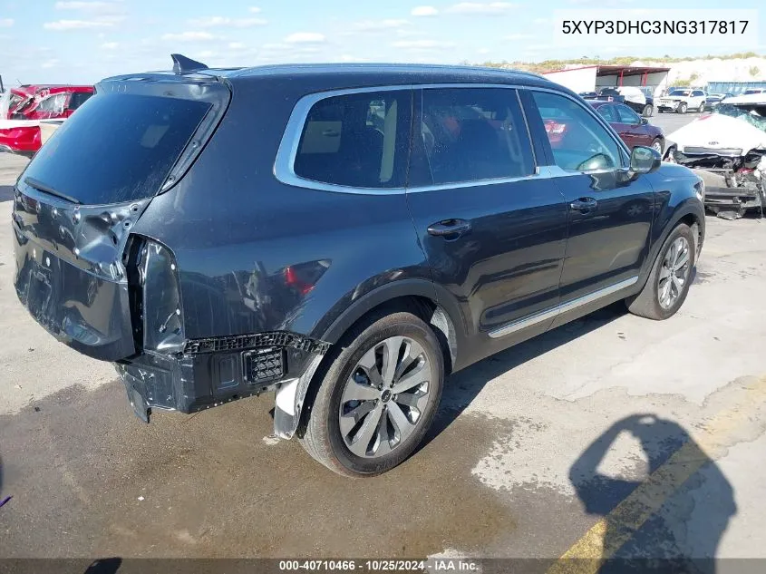 2022 Kia Telluride Ex VIN: 5XYP3DHC3NG317817 Lot: 40710466