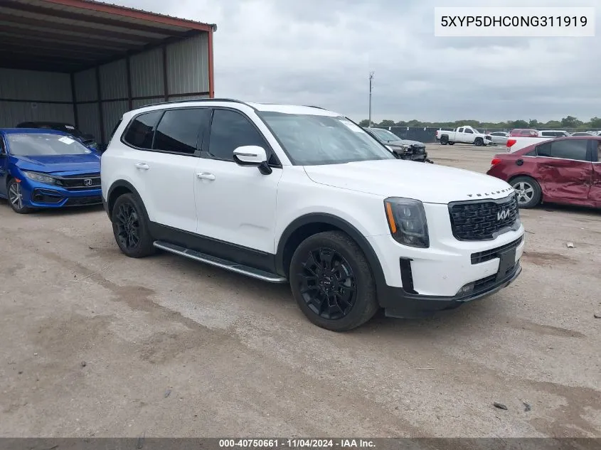 2022 Kia Telluride Sx VIN: 5XYP5DHC0NG311919 Lot: 40750661