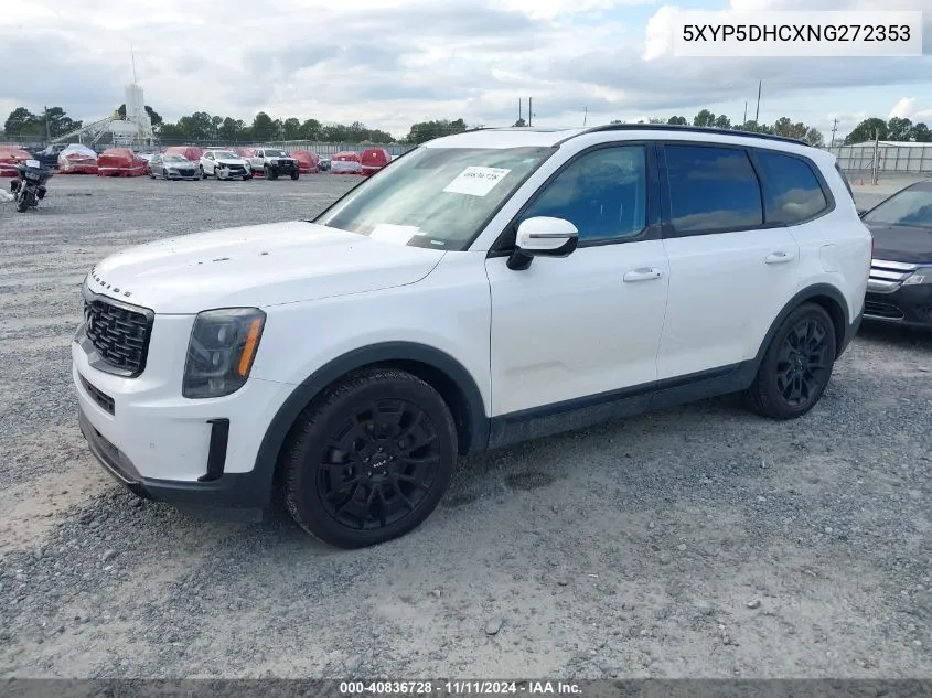 2022 Kia Telluride Sx VIN: 5XYP5DHCXNG272353 Lot: 40836728