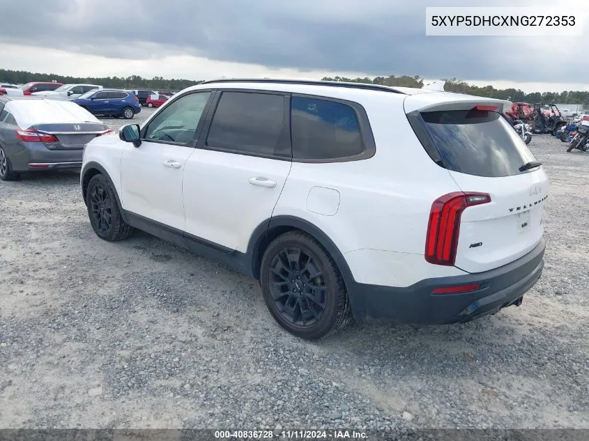 2022 Kia Telluride Sx VIN: 5XYP5DHCXNG272353 Lot: 40836728