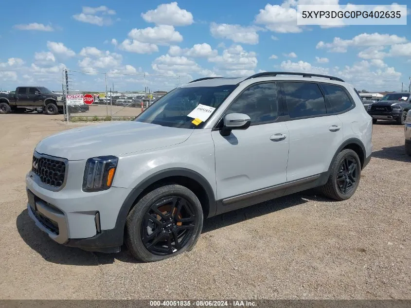 2023 Kia Telluride Ex X-Line VIN: 5XYP3DGC0PG402635 Lot: 40051835