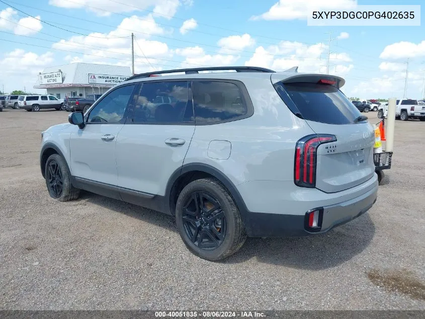 2023 Kia Telluride Ex X-Line VIN: 5XYP3DGC0PG402635 Lot: 40051835