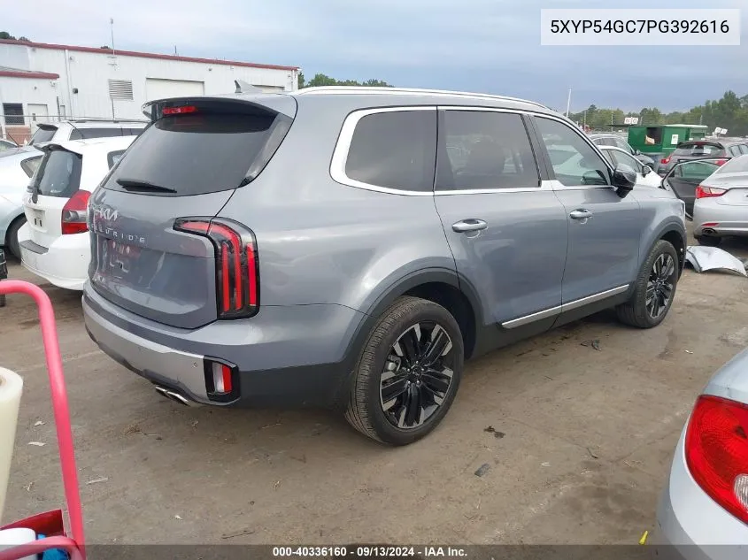 2023 Kia Telluride Sx VIN: 5XYP54GC7PG392616 Lot: 40336160