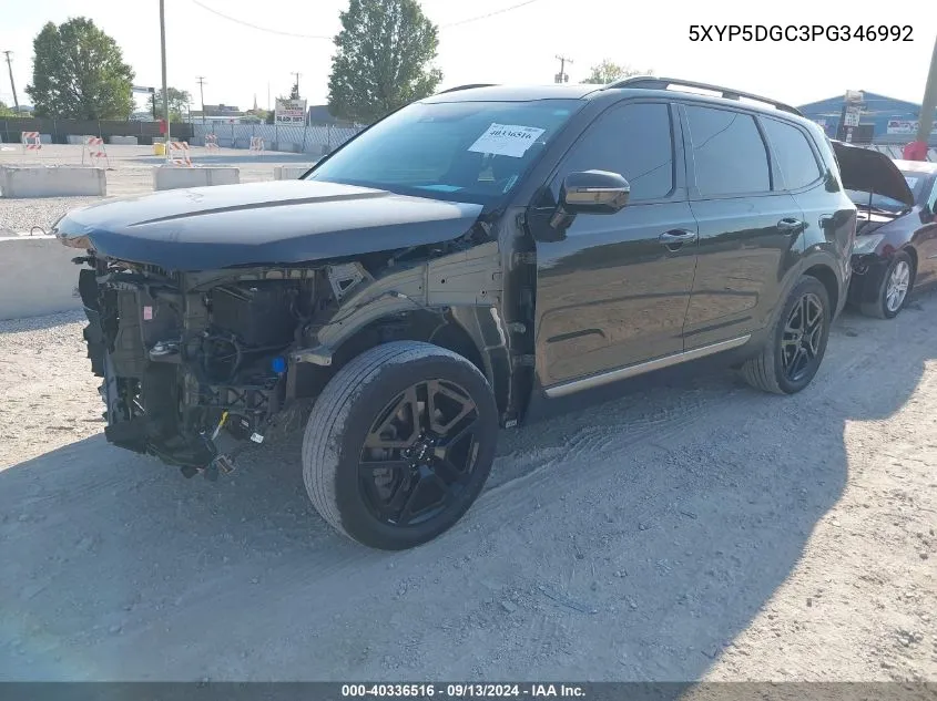 2023 Kia Telluride Sx X-Line VIN: 5XYP5DGC3PG346992 Lot: 40336516