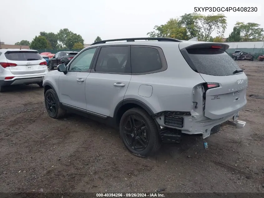 2023 Kia Telluride Ex X-Line VIN: 5XYP3DGC4PG408230 Lot: 40394256