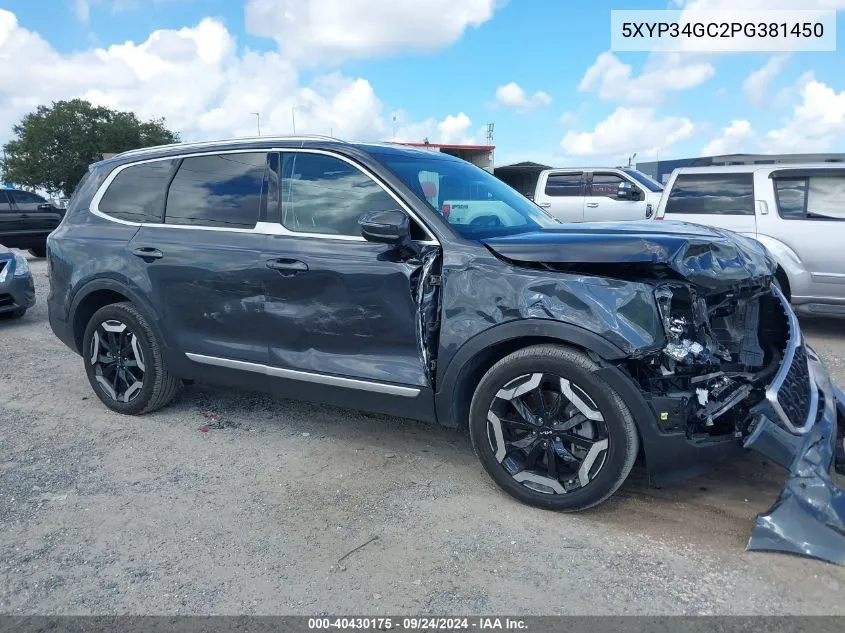 2023 Kia Telluride Ex VIN: 5XYP34GC2PG381450 Lot: 40430175