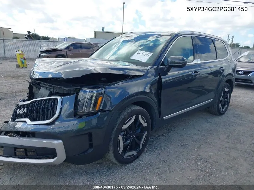 2023 Kia Telluride Ex VIN: 5XYP34GC2PG381450 Lot: 40430175