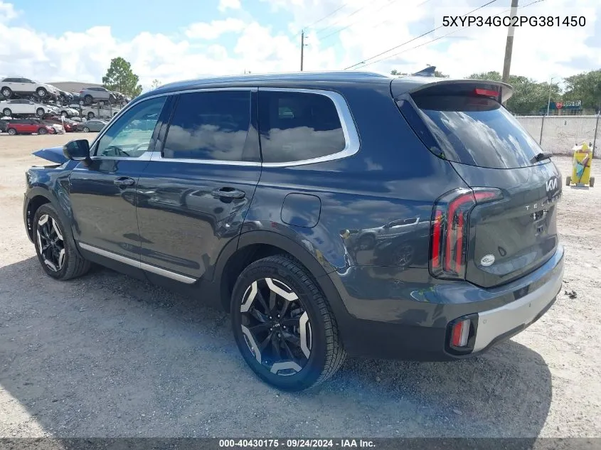 2023 Kia Telluride Ex VIN: 5XYP34GC2PG381450 Lot: 40430175