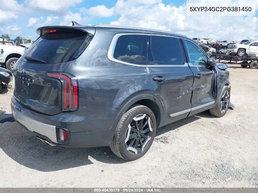 2023 Kia Telluride Ex VIN: 5XYP34GC2PG381450 Lot: 40430175