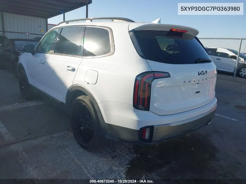 2023 Kia Telluride Ex X-Line VIN: 5XYP3DGC7PG363980 Lot: 40673245