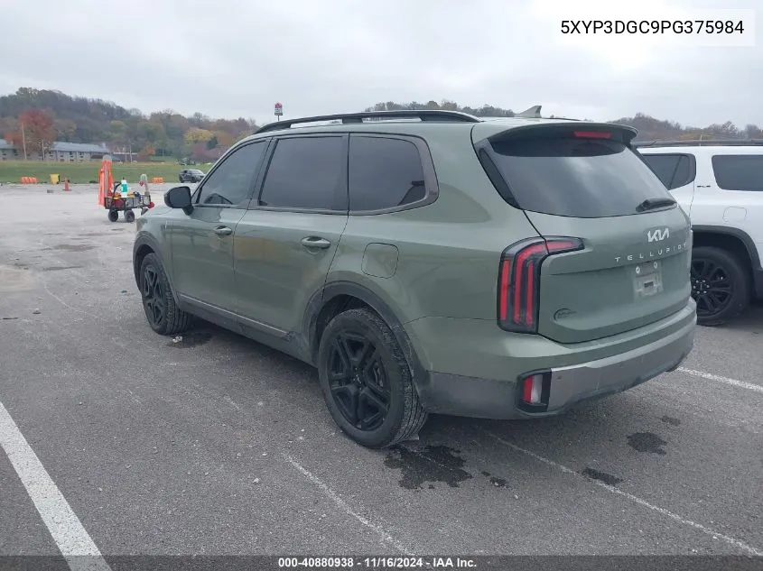 2023 Kia Telluride Ex X-Line VIN: 5XYP3DGC9PG375984 Lot: 40880938