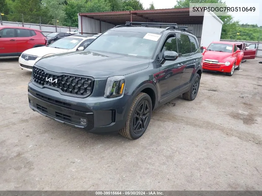 2024 Kia Telluride Sx Prestige X-Line VIN: 5XYP5DGC7RG510649 Lot: 39515664