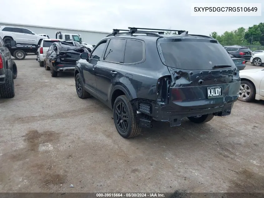 2024 Kia Telluride Sx Prestige X-Line VIN: 5XYP5DGC7RG510649 Lot: 39515664