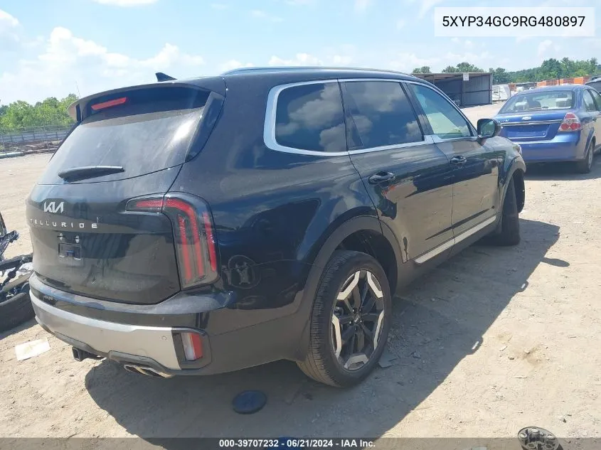 2024 Kia Telluride Ex VIN: 5XYP34GC9RG480897 Lot: 39707232