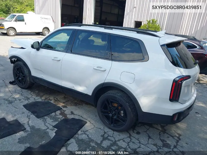 2024 Kia Telluride Sx X-Line VIN: 5XYP5DGC8RG439851 Lot: 39897183