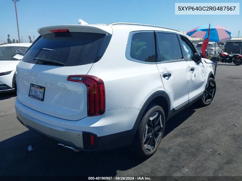 2024 Kia Telluride S VIN: 5XYP64GC2RG487567 Lot: 40190987