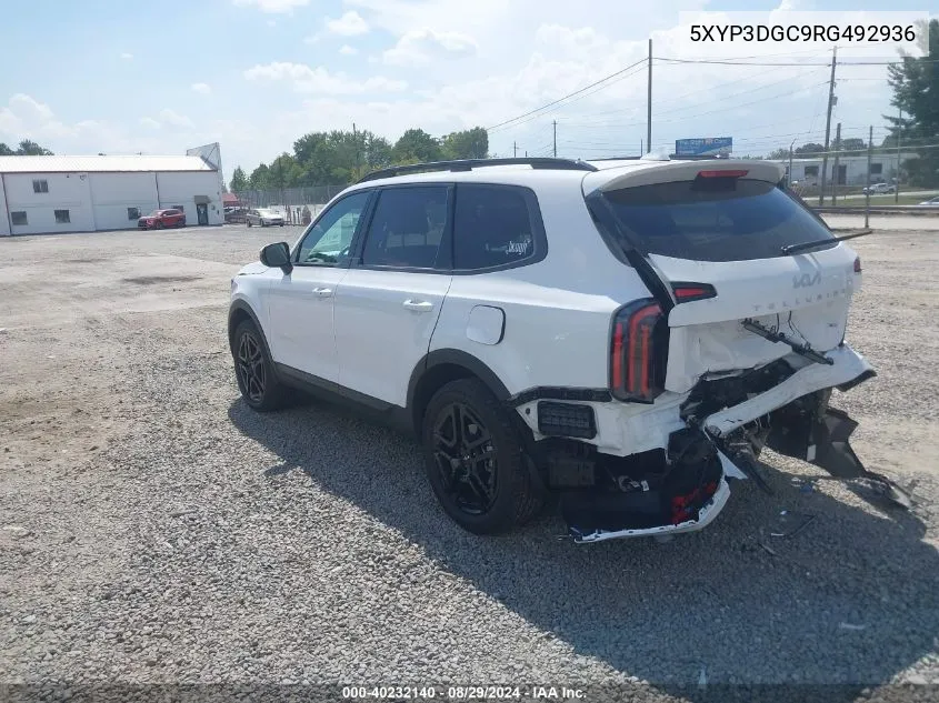 2024 Kia Telluride Ex X-Line VIN: 5XYP3DGC9RG492936 Lot: 40232140