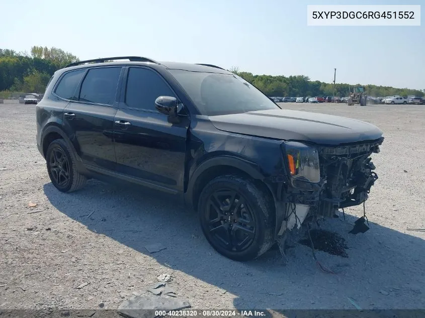 2024 Kia Telluride Ex X-Line VIN: 5XYP3DGC6RG451552 Lot: 40238320