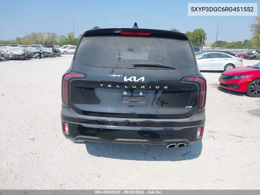 2024 Kia Telluride Ex X-Line VIN: 5XYP3DGC6RG451552 Lot: 40238320