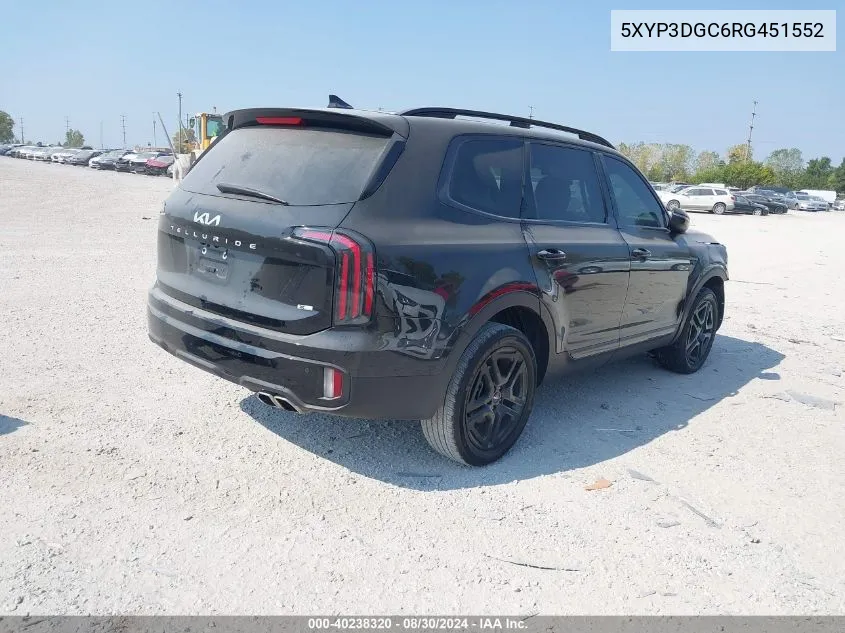 2024 Kia Telluride Ex X-Line VIN: 5XYP3DGC6RG451552 Lot: 40238320