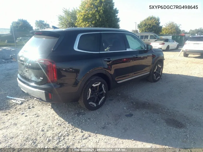 2024 Kia Telluride S VIN: 5XYP6DGC7RG498645 Lot: 40238421