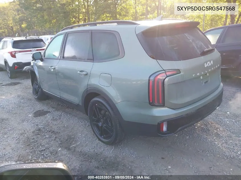 2024 Kia Telluride Sx X-Line VIN: 5XYP5DGC5RG547568 Lot: 40253931