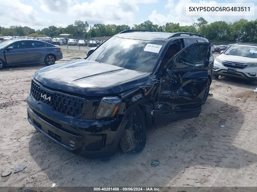 2024 Kia Telluride Sx X-Pro VIN: 5XYP5DGC6RG483511 Lot: 40281486