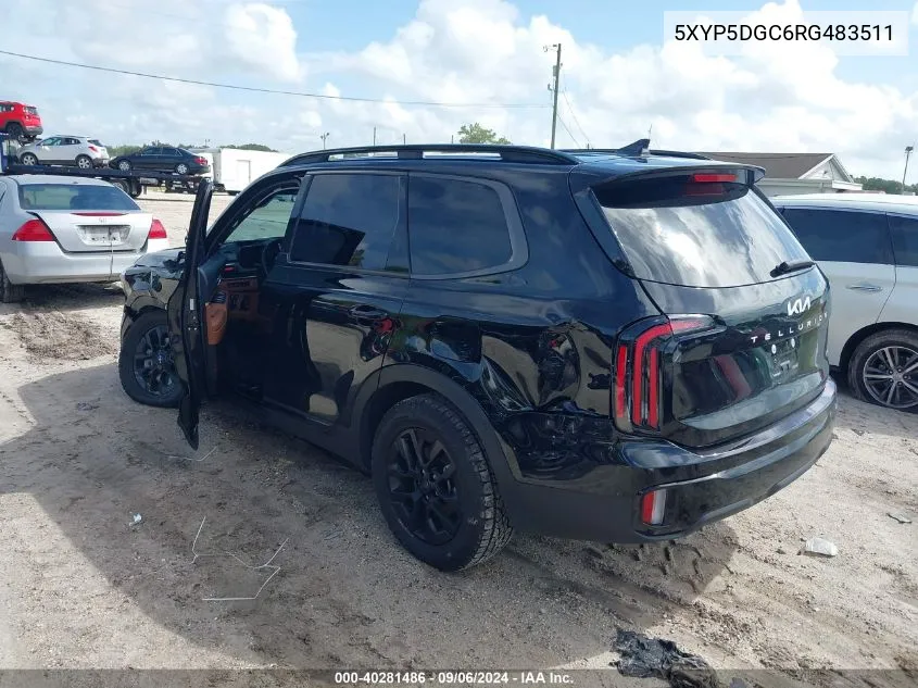 2024 Kia Telluride Sx X-Pro VIN: 5XYP5DGC6RG483511 Lot: 40281486