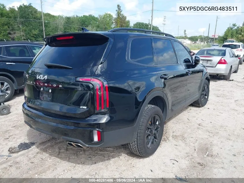 2024 Kia Telluride Sx X-Pro VIN: 5XYP5DGC6RG483511 Lot: 40281486