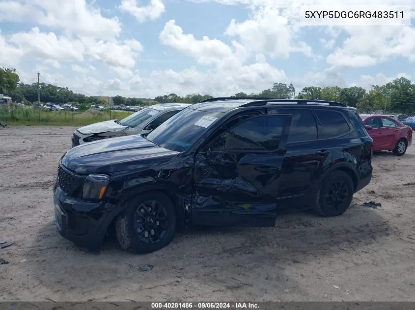 2024 Kia Telluride Sx X-Pro VIN: 5XYP5DGC6RG483511 Lot: 40281486