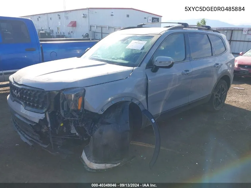 2024 Kia Telluride Sx Prestige/Sx Prest X-Ln VIN: 5XYC5DGE0RG485884 Lot: 40349046