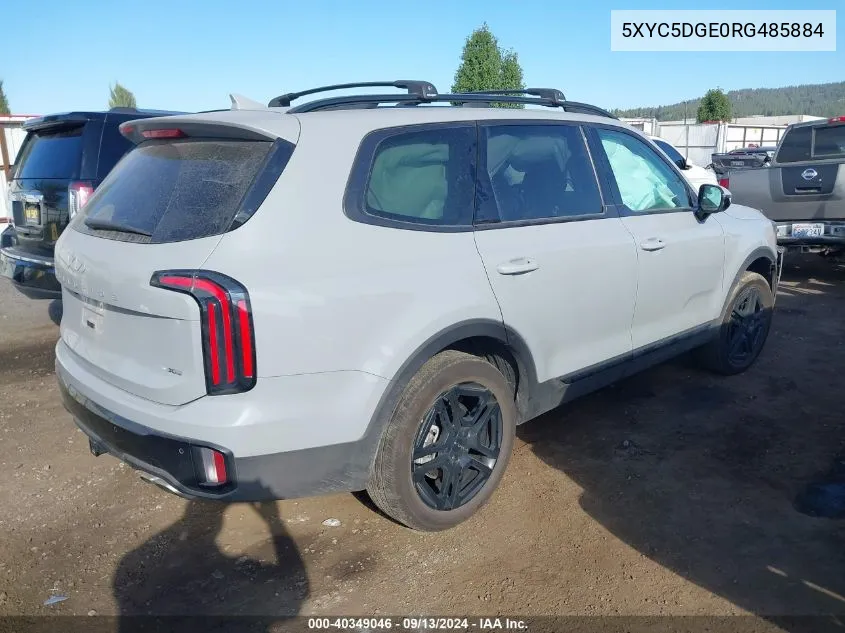 2024 Kia Telluride Sx Prestige/Sx Prest X-Ln VIN: 5XYC5DGE0RG485884 Lot: 40349046