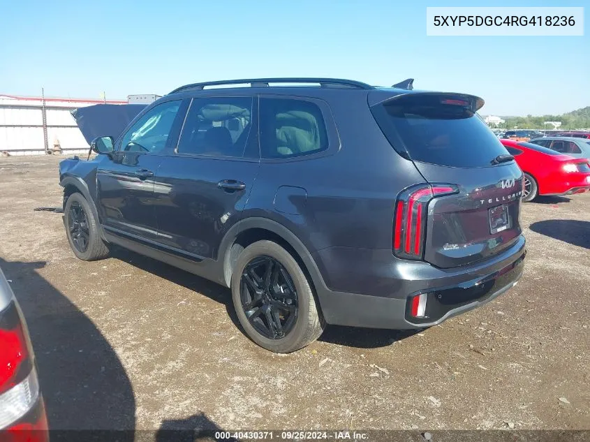 2024 Kia Telluride Sx Prestige X-Line VIN: 5XYP5DGC4RG418236 Lot: 40430371