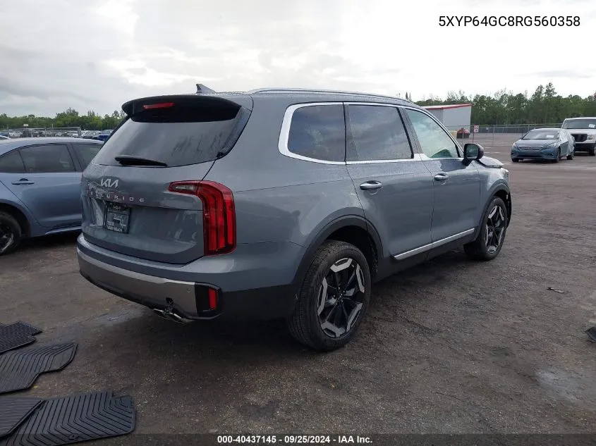 2024 Kia Telluride S VIN: 5XYP64GC8RG560358 Lot: 40437145