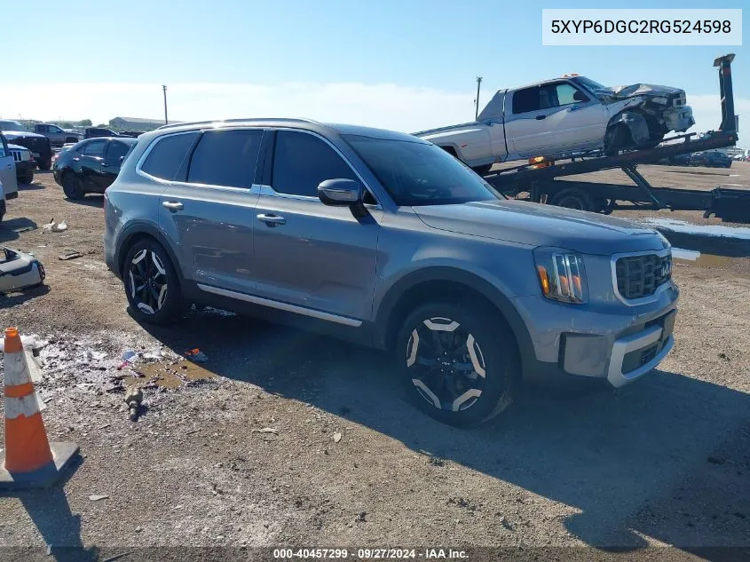 2024 Kia Telluride S VIN: 5XYP6DGC2RG524598 Lot: 40457299