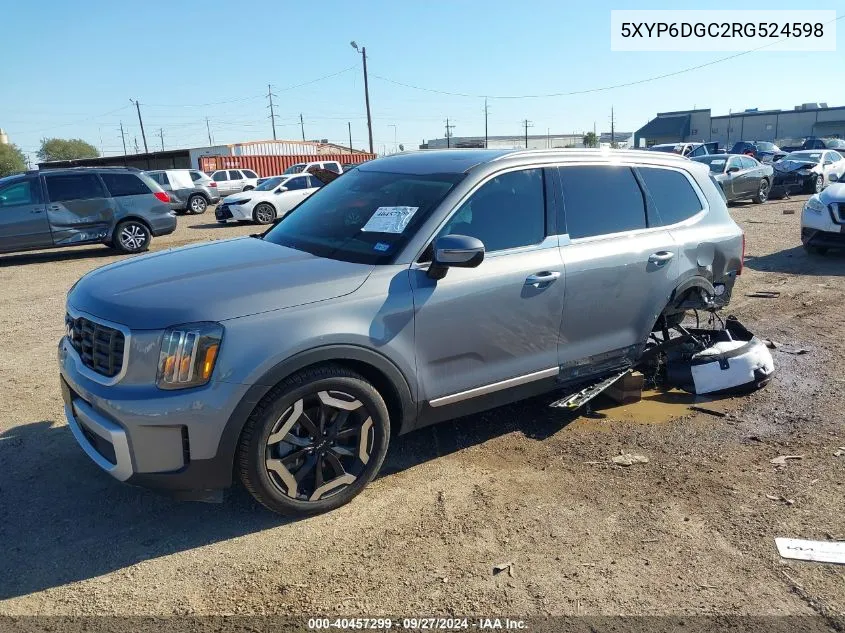 2024 Kia Telluride S VIN: 5XYP6DGC2RG524598 Lot: 40457299