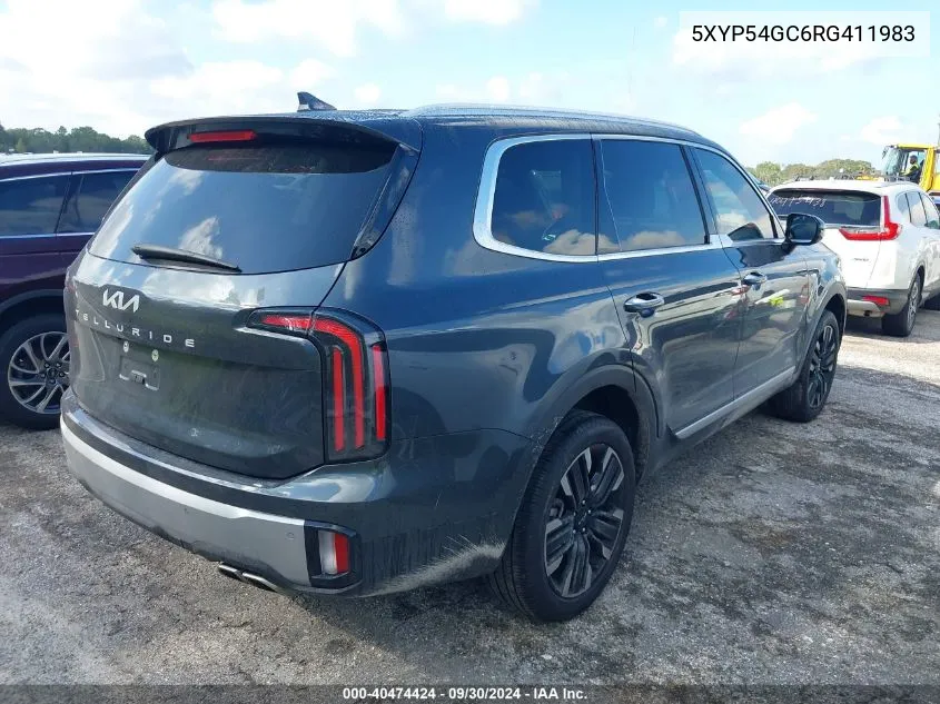 2024 Kia Telluride Sx VIN: 5XYP54GC6RG411983 Lot: 40474424