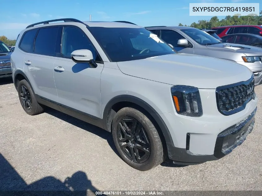 2024 Kia Telluride Sx/Sx X-Line/Sx X-Pro/Sx VIN: 5XYP5DGC7RG419851 Lot: 40476101