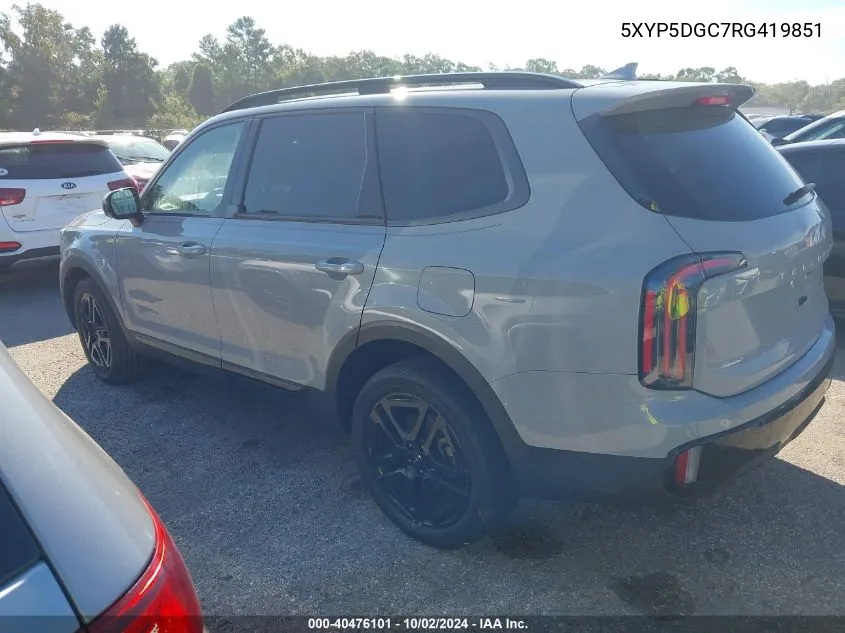 2024 Kia Telluride Sx/Sx X-Line/Sx X-Pro/Sx VIN: 5XYP5DGC7RG419851 Lot: 40476101