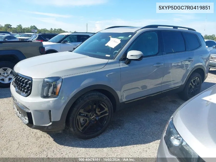 2024 Kia Telluride Sx/Sx X-Line/Sx X-Pro/Sx VIN: 5XYP5DGC7RG419851 Lot: 40476101