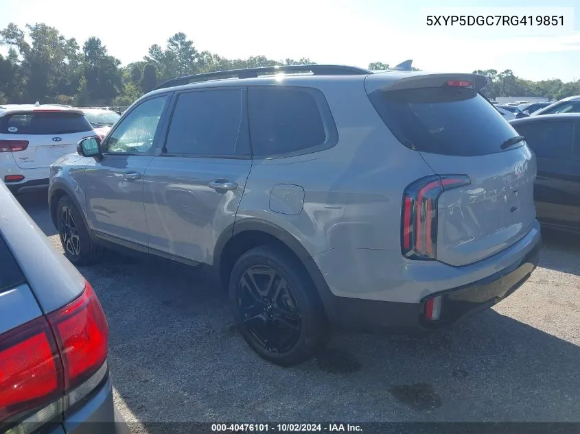 2024 Kia Telluride Sx/Sx X-Line/Sx X-Pro/Sx VIN: 5XYP5DGC7RG419851 Lot: 40476101