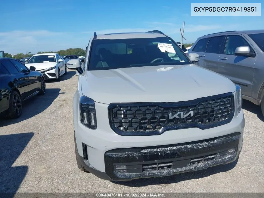 2024 Kia Telluride Sx/Sx X-Line/Sx X-Pro/Sx VIN: 5XYP5DGC7RG419851 Lot: 40476101