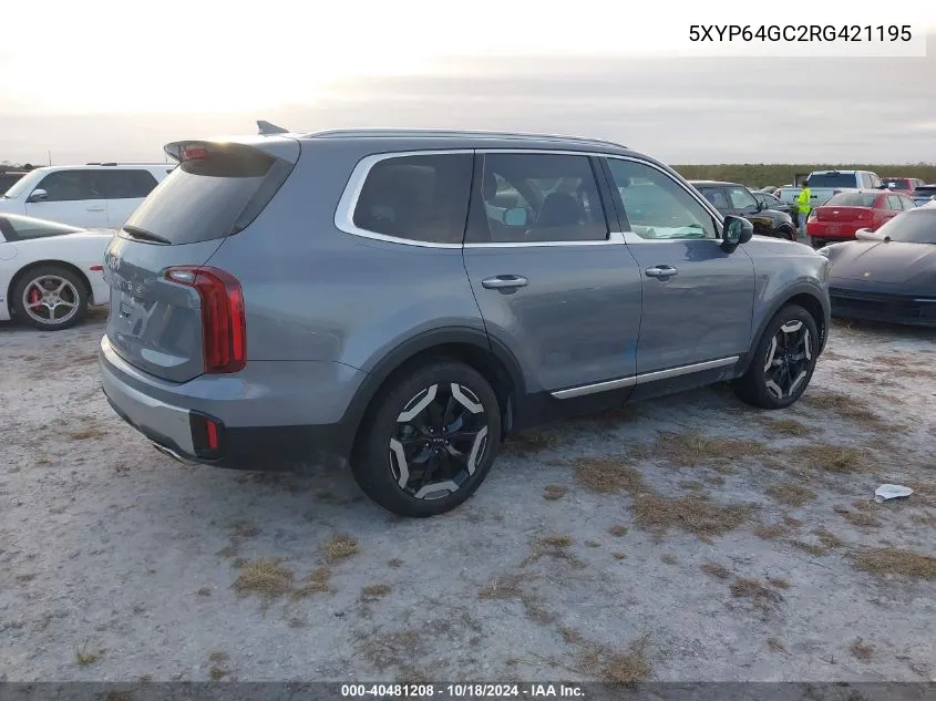 2024 Kia Telluride S VIN: 5XYP64GC2RG421195 Lot: 40481208