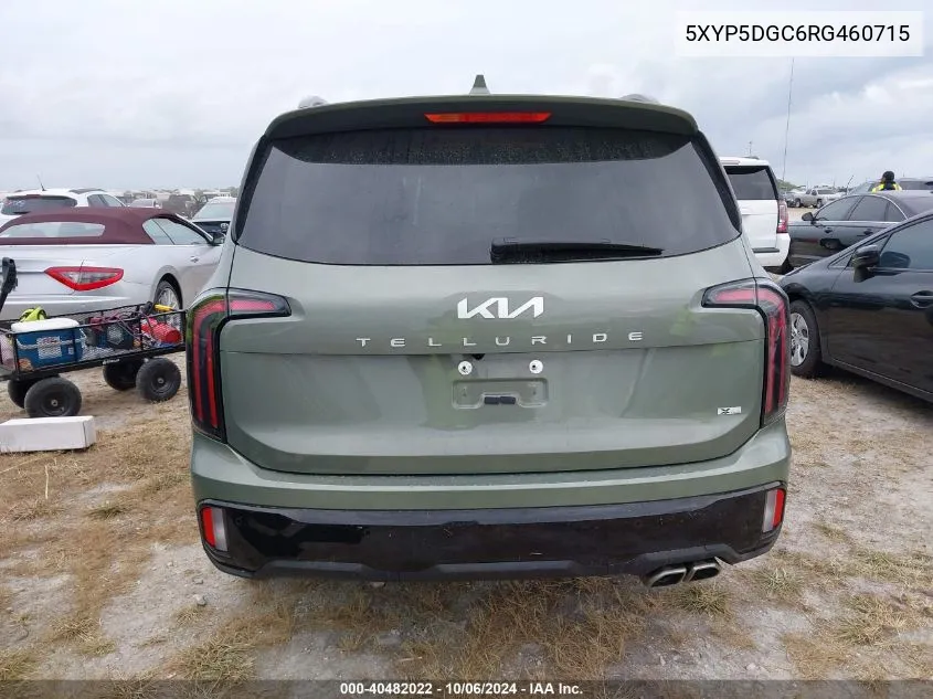 2024 Kia Telluride Sx/Sx X-Line/Sx X-Pro/Sx VIN: 5XYP5DGC6RG460715 Lot: 40482022