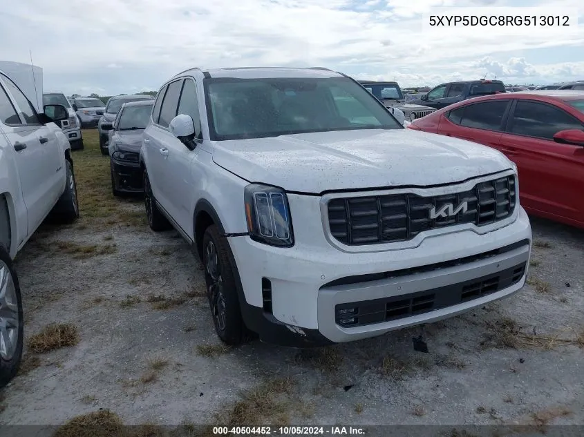 2024 Kia Telluride Sx/Sx X-Line/Sx X-Pro/Sx VIN: 5XYP5DGC8RG513012 Lot: 40504452